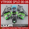 Honda VTR RTV 1000 VTR1000 2000 2001 2002 2003 04 05 06 Vücut 123no.183 RC51 SP1 Yeşil Siyah RTV1000 00-06 SP2 VTR-1000 00 01 02 03 2004 2005 2006 Karoseri