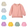 Baby Kids Designer Roupas Boys Liso Casaco Pullover Sólido Sólido Hoodie Hoodie Meninas Redondo Pescoço Outwear Outono Outono Casacos Thermal Casacos Outerwear 9 Cores B7985