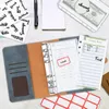 Mini PU Leather A6 Binder Planner Notebook Cash Lope Sistema organizador con bolsillos de cremallera Clear Hojas de presupuesto 220624