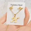 A-Z Engelska Alfabetet Rostfritt Stål Initial Halsband Stud Örhängen Smycken Sats Alfabet Hängsmycke Kedjebrev Tillbehör Gåvor