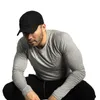 Męskie tshirty bawełniane koszulę z długim rękawem Męscy swobodny chuda tshirt na siłownię fitness kulturystyka