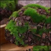 Fleurs décoratives couronnes fournitures de fête de fête maison jardin 6 pièces/paquet faux rocher vert mousse mousse pierre fleur artificielle puce de bois Micro