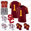 USC Trojans #1 Velus Jones Jr. 6 Michael Pittman 7 Stephen Carr 8 Amon-Ra St. Brown 9 Greg Johnson Red White Football Jersey