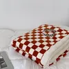 Nordic stil schackbräda filt förtjockning mjölk flanell filtar vårhöst vinter fritid soffa täcker nap luftkonditionering kasta filt för soffa dekorativa