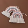 INS Hand-woven Rainbow Wall Hanging Ornaments Nordic Baby Bed Kids Room Decoration Nursery Decor Po Props 220407