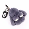 Keychains Charm Real Fur Pompom Keychain For Women Bags Pendant Cars Key Ring Phone Decorate Cute Fluffy Plush Doll GiftsKeychainsKeychains