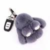 Porte-clés Charme Réel Fourrure Pompon Porte-clés Pour Femmes Sacs Pendentif Voitures Porte-clés Téléphone Décorer Mignon Moelleux En Peluche Poupée Cadeaux Porte-clés Porte-clés