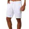 KB hommes coton shorts pantalons hommes été respirant couleur unie lin pantalon Fitness Streetwear S4XL 220705