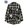 Unclutonjm Designerskjortor Plaid för män Mens Långärmad Print Koreanskt Kläder Street Wear Harajuku 220322