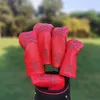 Kafatası Deri Golf Kulübü Woods Head Cover Sürücüsü Fairway 1 3 5 UT Blade Mallet Putter karışık set Headsovers Protector 22062019785