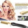 Leeons Comb Electric Wet and Dry Hair Curler Strireating Heating Iron Environmentally Gold220623