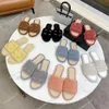 Designer Wool Slipper Women Fashion Calfskin Embroidered Pearl Slippers Winter Soft Luxury Plush Sandals Rubber Leather Sole Slippers
