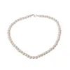 Chains 1pc Freshwater White South Sea Shell Pearl Necklace Stones Round Beads Flower Clasp For Women 7MM JewelryChains