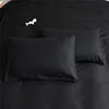 Conjuntos de roupas de cama de cama pura conjuntos de cama de cor pura de tamanho duplo de tamanho completo de tecido de pele preto preto para o dormitório 221010