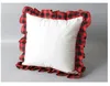 Sublimation blanc taie d'oreiller treillis rouge bricolage transfert de chaleur impression housse de coussin jeter canapé taie d'oreiller décor à la maison C0427