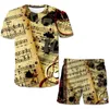 Clothing Sets 4-14 Years Kids Baby Boys Music Notation 3D Clothes Casual Summer Print Suit 2Pcs T-Shirt Shorts Children ClothesClothing