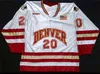 XFLSP 2022大学冷凍4チャンピオンシップカスタムデンバーPioneers Du Ice Hockey Jersey 19 Daniel Doremus 9 Gabe Levin 4ウィルツ橋11ノランザージャック