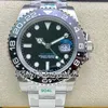 GSF V4 GMT GS116710 CAL.3285 GS3285 Automatisk herrklocka svart keramik Black Dial 904L Rostfritt stålarmband med samma seriella garantikort Evighetsklockor