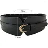 Belts Women's Waist Belt Luxury Ladies Wide Faux Leather Adjustable Vintage Buckle Fashion Wild Pin WaistbandBelts