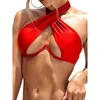 Senhor Summer Color Solid Soly Swimsuit adulto fêmea multifuncional pulseira destacável Straia de ombro Sexy Halter Swimsuit Bikini 220527