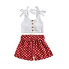 Clothing Sets Infant Kids Baby Girl&rsquo;s Summer Two Piece Set Fashion Solid Color Bandage Suspender Tops And Elastic Heart Short Pant