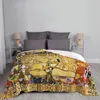 Filtar Tree of Life Stoclet Frieze Gustav Klimt Fleece Novelty Warm Throw Filt för Bedste Autumn Winter212d