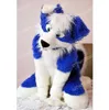 Halloween Fursuit Blue Husky Dog Mascot Costume Cartoon Anime theme character Adults Size Christmas Carnival Birthday Party Outdoor Outfit