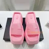 High Quality Alexander Slippers Square Toe Taji Platform Beach Sandals Fashion Luxury Slides Black Blue Pink Men Women Indoor Sandal