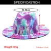 Chapeaux à large bord Fedora Tie Dye Print Jazz Cap Multicolore Rouge Vert Feutré Hommes Femmes Printemps Hiver Vintage Outdoor