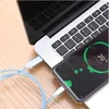 1m Magnetic Fast Charging USB Cables Flowing Light cellPhone Accessories Cable Led Luminous Micro phone type-c data Cables