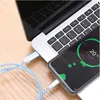 1 متر المغناطيسي شحن سريع كابلات USB المتدفقة ضوء الهاتف المحمول اكسسوارات كابل Led مضيئة مايكرو الهاتف نوع c كابلات البيانات