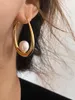 Dangle & Chandelier Large Oval Freshwater Pearls Women's Daily Earring Classic Simple Summer Chic Hoop JewelryDangle