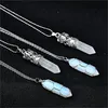 Piękny oczyszczony DIY Clear Quartz Pendulum Opal Chakra Wisiorek Dziewczyna Reiki Medytacja Kryształ Wahadło Wdrożenie Prezent Naszyjnik Dekor