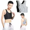 Lezbiyen Spor Giyim Göğüs Trans Trans Üst Düz Göğüs Binder Les Corset Streç Vücut Tokalı Tomboy Sutyen Tank 220614