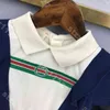 vestito da camicia da bambina di design preppy abiti da festa di lusso estate camicia a maniche corte in cotone gonne logo g..cci album di abbigliamento per bambini semplice di marca