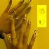 Украшения для ногтей зеркал Эффект 10 шт./Сумка металлические блеск простые цветочные заклинание сердца Акрил ретро -рок -кончики пальцев