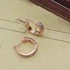 2022 Nouvelles boucles d'oreilles de luxe à double rangée de diamants Boucles d'oreilles d'amour de mode pour les femmes de haute qualité Boucle d'oreille en acier titane 316L Jewelry255K