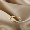 Anelli aperti alla moda color oro con zirconi CZ per le donne Anello di fidanzamento in pietra di cristallo di lusso Fedi nuziali Gioielli Regali per gli amanti