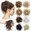 Messy Hair Bun Fluffy Curl Synthetic Wigs Nature Surfing Wave Women