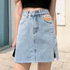 Mini gonna di jeans corta a vita alta da donna Gonne sexy Jean 220701