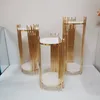 Najnowsze dekoracja mebli ślubne okrągłe stojaki na cokole wyświetla się okrągłe złote białe cylinder cokoły na imprezę Imake181
