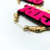 Hoop Huggie Girl Gold Kolor Duże kolczyki dla kobiet prezent urodzinowy Moda Biżuteria Hiperbola Różowe litery Acrylichoop Kirs22
