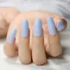 False Nails 24st Light Blue Matte Press On Nail Long Stiletto Akryl Tips Full Wrap For Lady Manicure Accessories Z795 Prud22