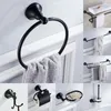 Set di accessori per il bagno Accessori per il bagno in bronzo lucidato a olio Porta asciugamani Portarotolo Anello Spazzolino da denti Set di ferramenta per WC Bagno