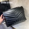 Bolso de diseñador LOULOU, bolsos de mano cuadrados con cadena gruesa, bolso cruzado de hombro, moda 2022, cuero auténtico auténtico para mujer, bolsos de mensajero acolchados de lujo de alta calidad EFFINI