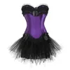 Bustiers & Corsets Corset Women Dresses Lace Satin Top Bowknots Waist Trainer Mini Tutu Skirt Body Shapewear Slimming PlusBustiers