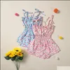 Rompers JumpsuitsRompers Baby Kids Clothing Baby Maternity Girls Flower Floral Print Dress Romper Children Sli Dhofh