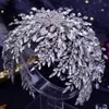 2022 Leaf Flower Diamond Tiara Long Baroque Crystal Bridal Headwear Crown Rhinestone with Wedding Jewelry Hair Accessories Diamond9379086