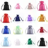 Packaging Bags Drawstring Gift Bag 8X11CM Satin Mini Pouches Rings Necklace Small Jewelry Bags Colorful Wedding Party Favor