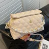 Evening Bags Ladies Rhombus Pearl Handle Chain Shoulder Bag Fashion Messenger High Quality Trendy Small Square WomenEvening